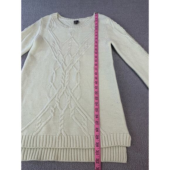 Charlie O K by Kinnucans Crewneck Sweater Knit Wool Blend Off White Medium - Picture 5 of 6